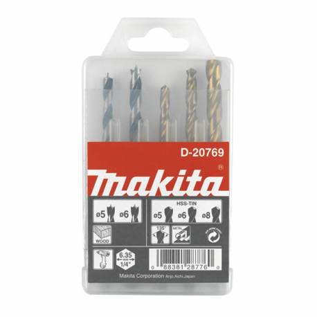 D-20769 Estuche de brocas para madera y metal 5 unid Makita