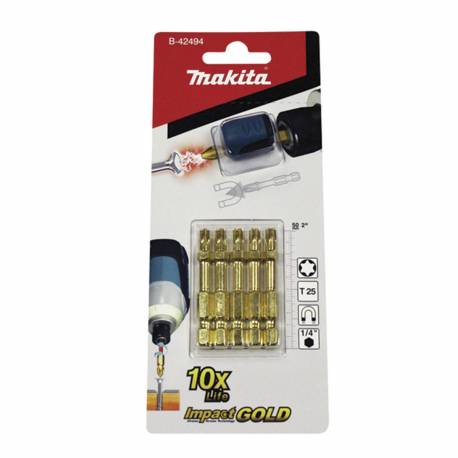 B-42494 Blíster de 5 puntas T25 Impact Gold + Mag Boost Makita