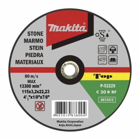 P-52205 Disco Makita de corte piedra 115 mm x 22.23 mm