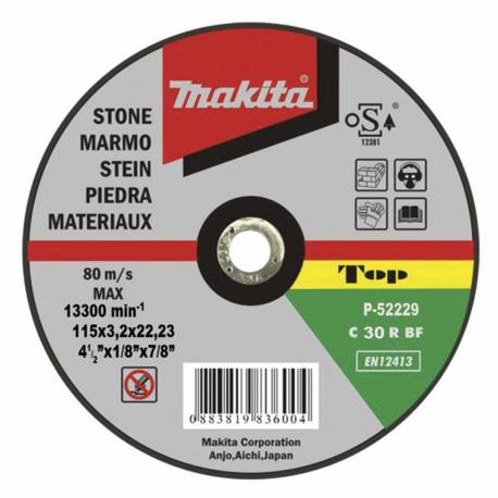 P-52940 Disco Makita de corte piedra 125 mm x 22.23 mm