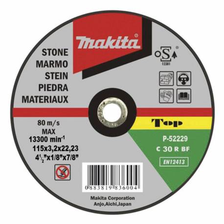 P-52962 Disco Makita de corte piedra 180 mm x 22.23 mm