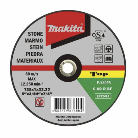 P-53095 Disco Makita de corte piedra 125 mm x 22.23 mm