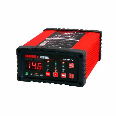 Cargador automático FERVE F-2525 12 V y 24 V