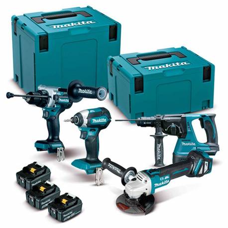 DLX4158TJ kit Makita DTD153+DHP486+DGA513 BL 18V LXT 5Ah 3 bat. MakPac