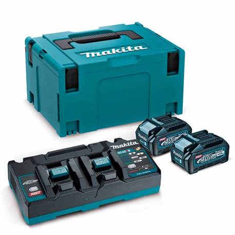 191U00-8 Kit de baterías Makita 40VMAX 4.0AH XGT BL4040x2 + DC40RB