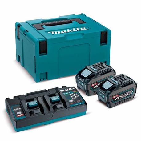 191U13-9 Kit de baterías Makita 40VMAX 5.0AH XGT BL4050Fx2 + DC40RB
