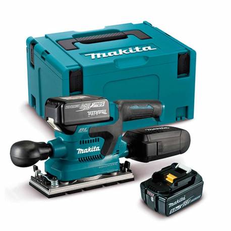 DBO380RTJ Lijadora Orbital Makita BL 18V LXT 93x185mm 5Ah 2 bat.