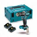 DHP487RAJ Taladro percutor Makita BL 18V LXT 40Nm 2Ah 2 bat. Compact