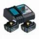 199480-6 Kit de batería Makita 6,0Ah BL1860Bx2 + DC18RC