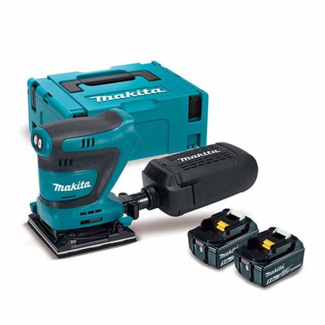DBO480RTJ Lijadora Orbital Makita 18V LXT 112x102mm 5Ah 2 bat.
