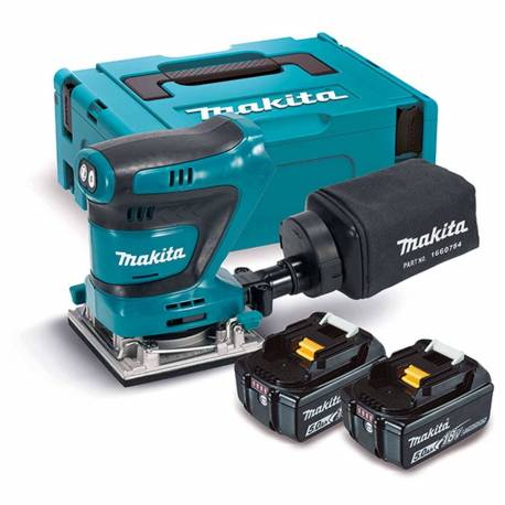DBO482RTJ Lijadora Orbital Makita 18V LXT 112x102mm 5Ah 2 bat.