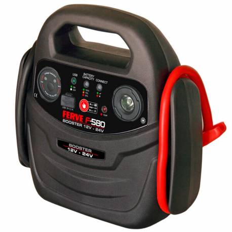 Arrancador F-580 Ferve Booster Pro para baterías de plomo 12-24V Power Bank
